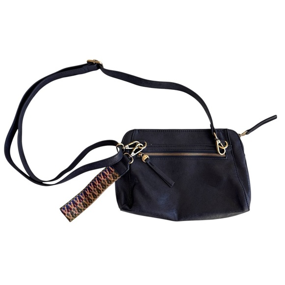 Joy Susan Handbags - Joy Susan Black Vegan Leather Small Crossbody Wristlet Bag Convertible